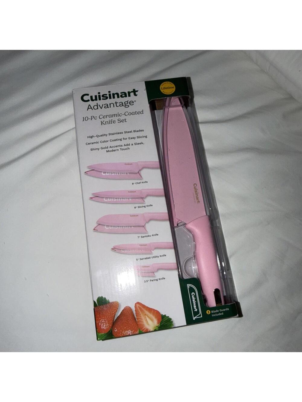 CUISINART Advantage 10-Pc Ceramic-Coated Knife Set *BABY PINK* NIB Hard to Find!